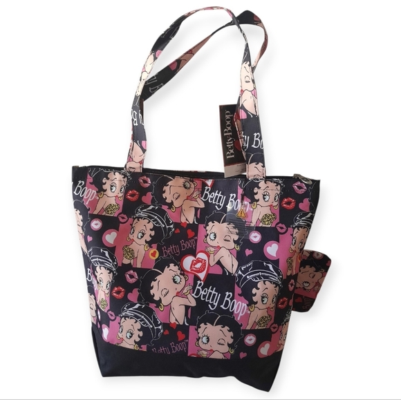 Betty Boop Kiss Canvas Tote Handbag - Picture 8 of 8